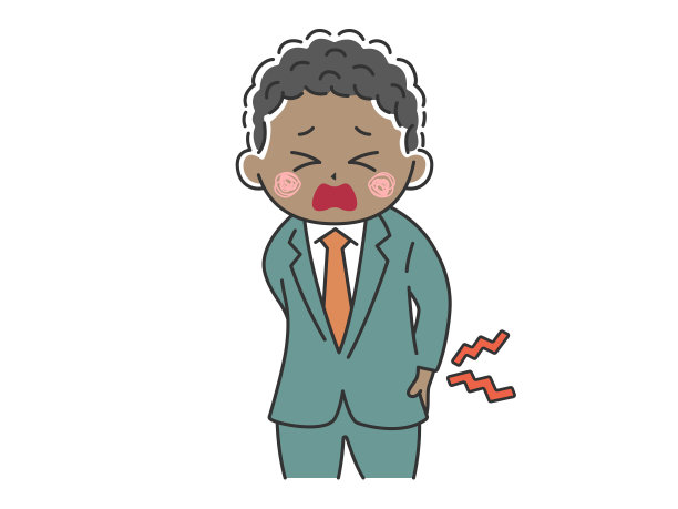 一个腰疼的商人的插图。图片下载