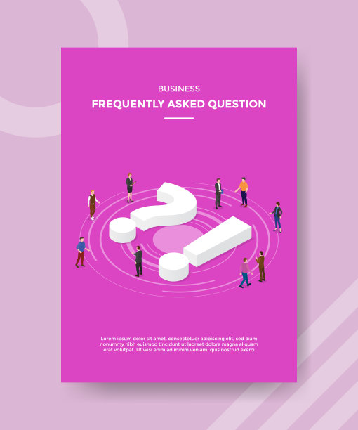 商务常问的问题人们站在问题感叹号周围为模板传单和打印横幅封面等距3d平面风格图片下载