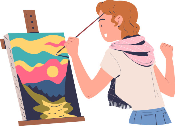 女子人物画自然山水用图片下载