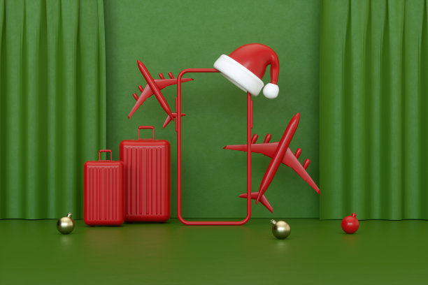 新年圣诞假期旅行背景与空白屏幕手机智能手机图片下载