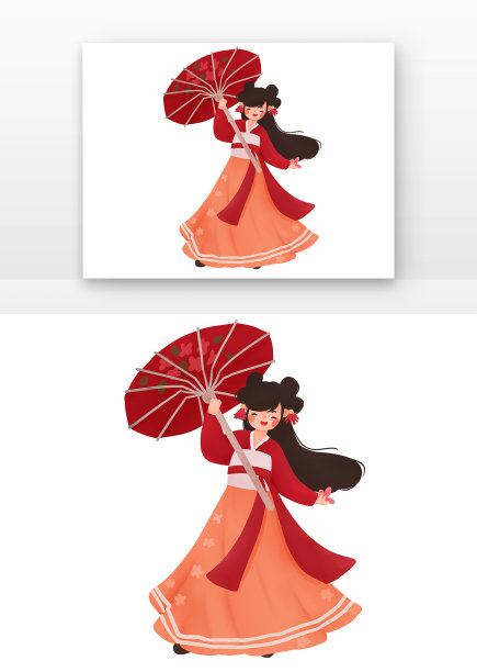 雨水古风少女打伞图片下载