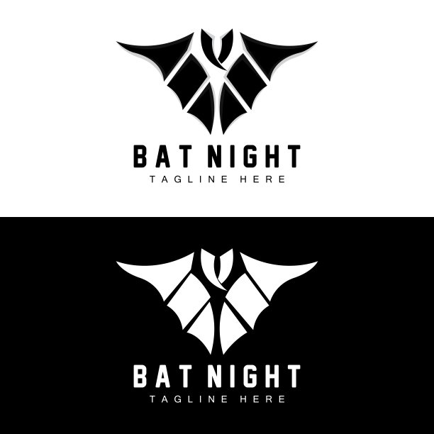 蝙蝠符号，夜间飞行动物图标，公司矢量，万圣节模板图片下载