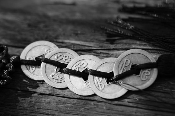 一堆中国风水币。图片下载