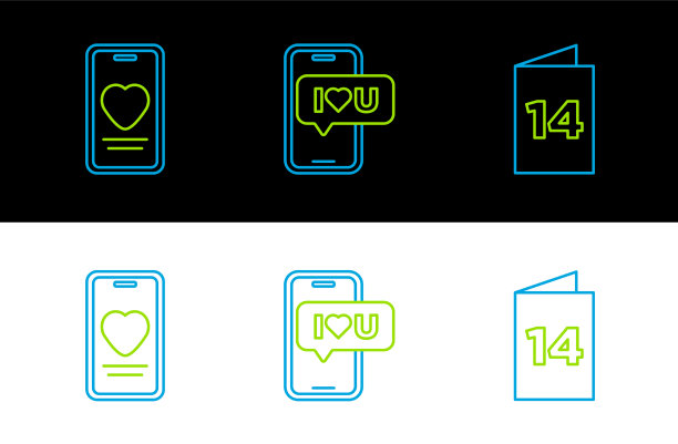 在线约会应用和聊天设置行贺卡图片下载