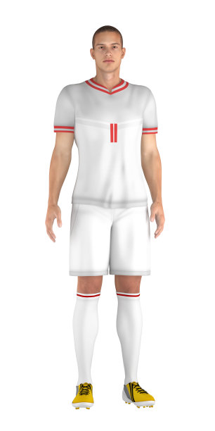 不同球队的足球运动员的3D插图图片下载