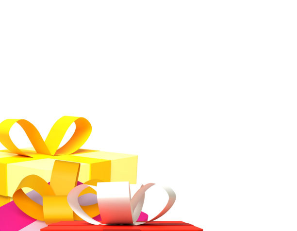 白色背景的彩色礼品盒图片下载