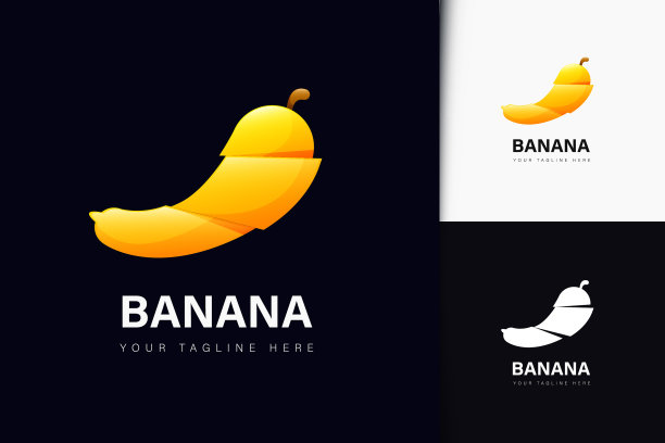 香蕉设计与梯度矢量插图图片下载