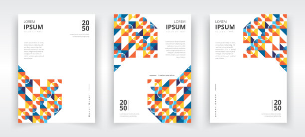 现代和丰富多彩的海报或杂志或年度报告封面模板图片下载