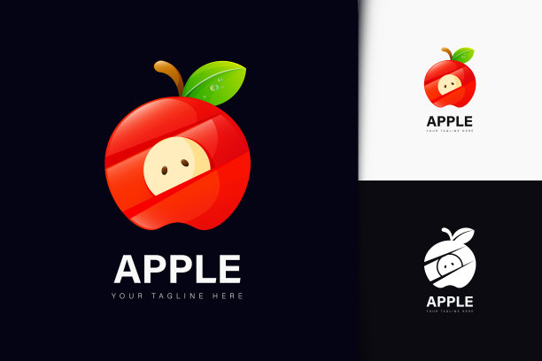 苹果设计与梯度矢量插图图片下载