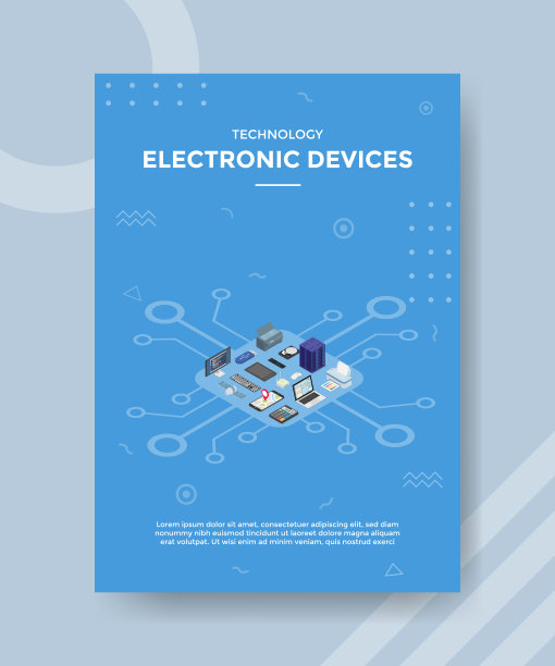 电子设备为等距风格的模板横幅和传单设置收藏概念图片下载