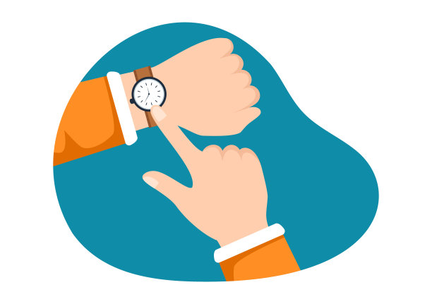 手表商店与各种型号，模拟和数字平面卡通手绘模板插图图片下载