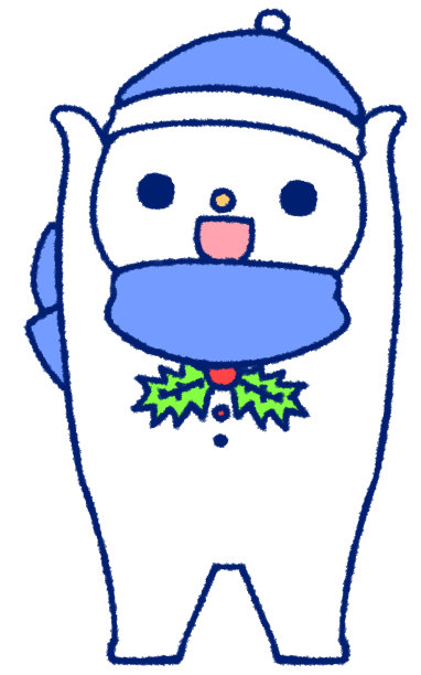 一个举起双手的快乐卡通雪人图片下载