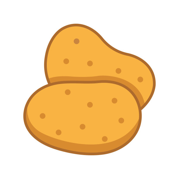 土豆图标矢量设计模板在白色背景图片下载