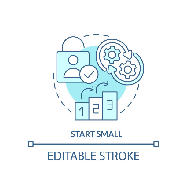 开始小蓝绿色概念图标图片下载
