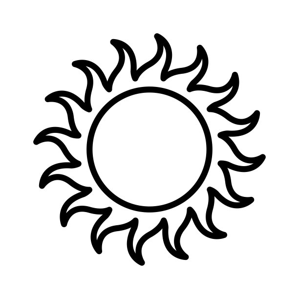 太阳图标矢量设计模板在白色背景图片下载