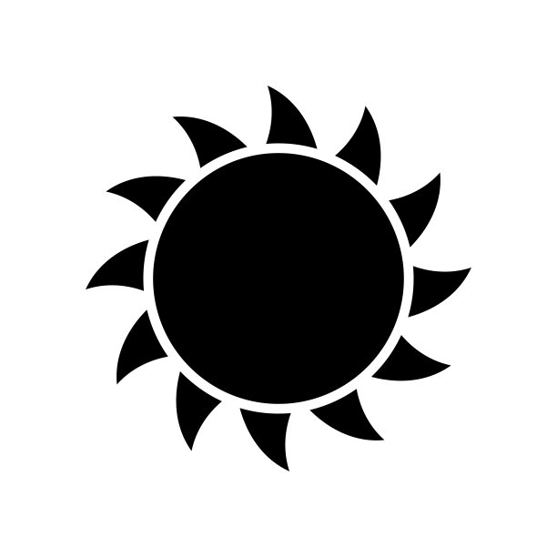 太阳图标矢量设计模板在白色背景图片下载