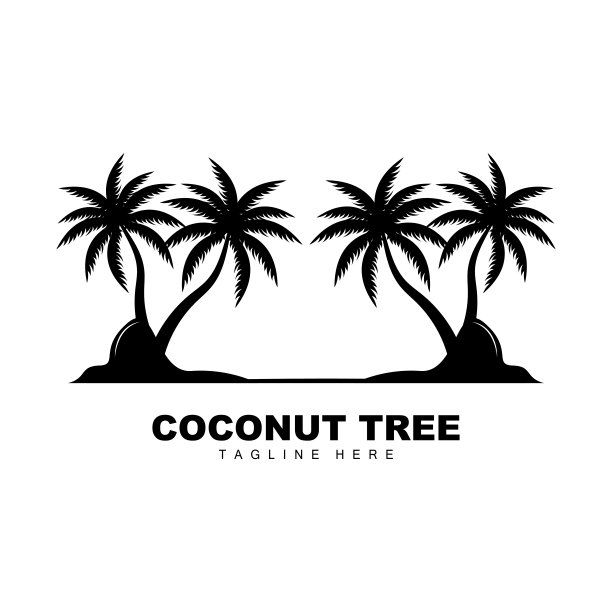 椰子树标志，海洋树矢量，模板设计，产品品牌，海滩旅游对象标志图片下载