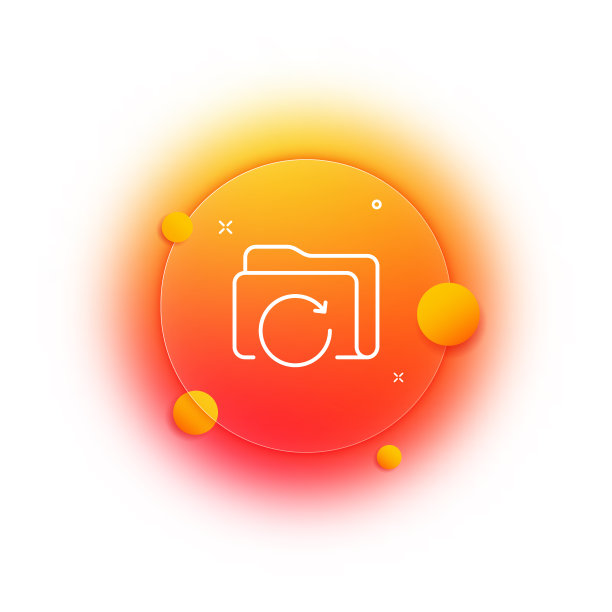 文件夹与重置按钮线图标。创建，文件夹，警告，数据集，删除，配置，收藏夹，播放器，音乐，画廊，下载。网络的概念。Glassmorphism风格。矢量线图标的业务图片下载