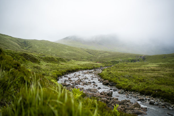 河流在绿色的景观图片下载