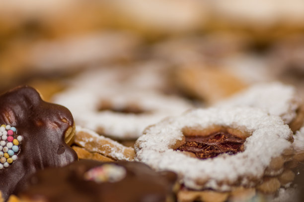 非常美味的圣诞饼干，巧克力和橘子酱细节图片下载