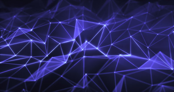 深蓝色背景上的连接线和点图片下载