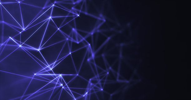 深蓝色背景上的连接线和点图片下载