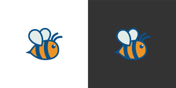 一只蜜蜂飞行的矢量卡通插图。蜜蜂图标图片下载