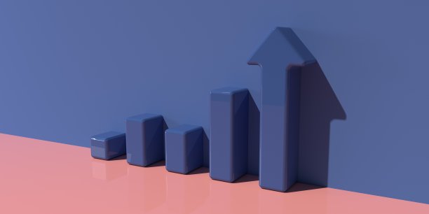 向上的条形图和箭头图片下载