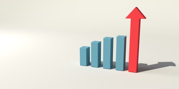 向上的条形图和箭头图片下载