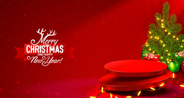 讲台圣诞快乐购物新年横幅图片下载