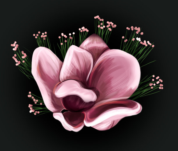 数字绘制的玉兰花。图片下载