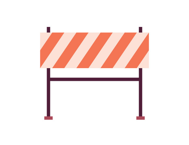 工程工具符号和屏障。图片下载