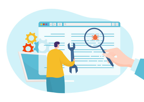 屏幕技术的代码审核，矢量绘图，平面人字符与计算机接口程序的工作，笔记本电脑的数字开发。图片下载
