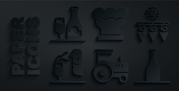 集拖拉机晾晒葡萄为一体的斟酒瓶图片下载