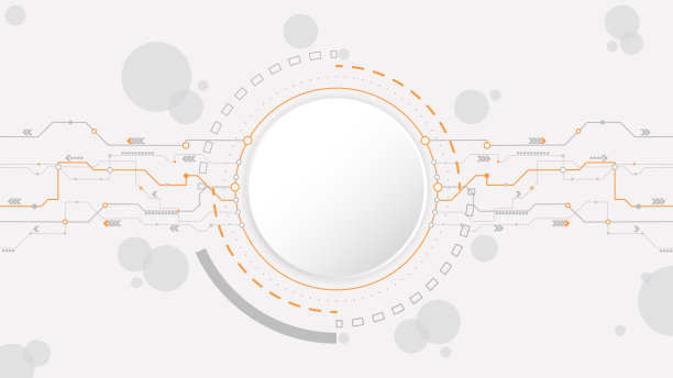 白灰圈技术背景抽象。技术与线条数字颜色灰色，橙色，点，高科技，矢量图片下载