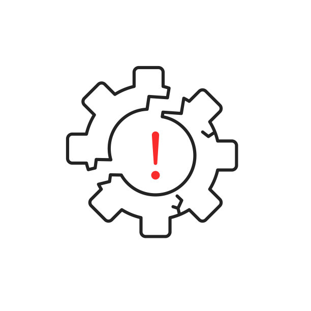 破坏图标与细线破碎齿轮图片下载