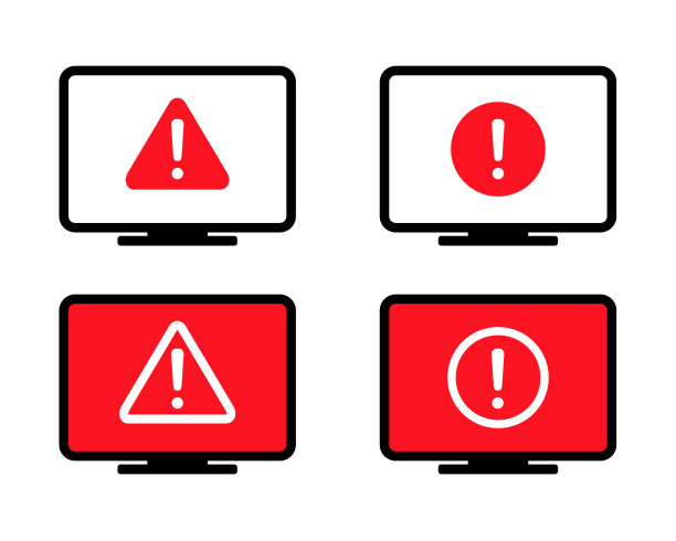计算机警告图标。说明向量图片下载