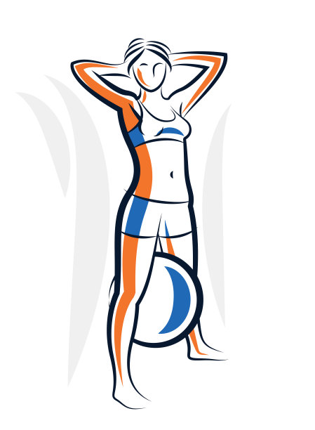 健身房和健身矢量插图的年轻迷人的女人做锻炼练习，完美的肌肉运动身体年轻的成年女孩运动训练。图片下载