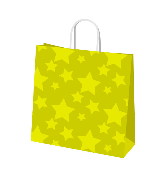 购物纸袋模板矢量图(星型图案)图片下载