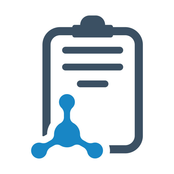 研究科学图标矢量插图。实验室烧杯图标与文件列表与勾检查标记库存说明。图片下载