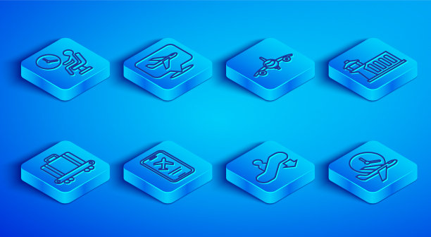 在机场候机楼设置排队等候人员图片下载