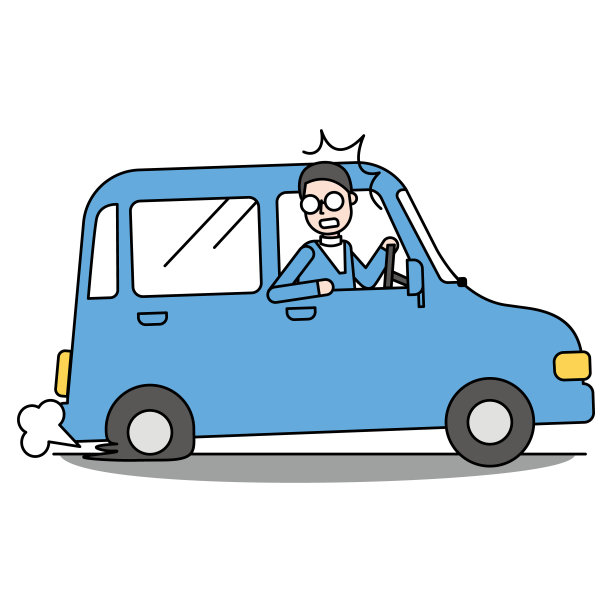 由于轮胎被刺破而不能移动的汽车图片下载