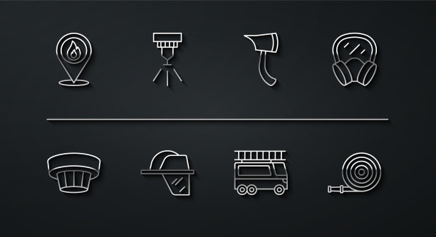 设置有火焰烟雾报警器的线路位置图片下载