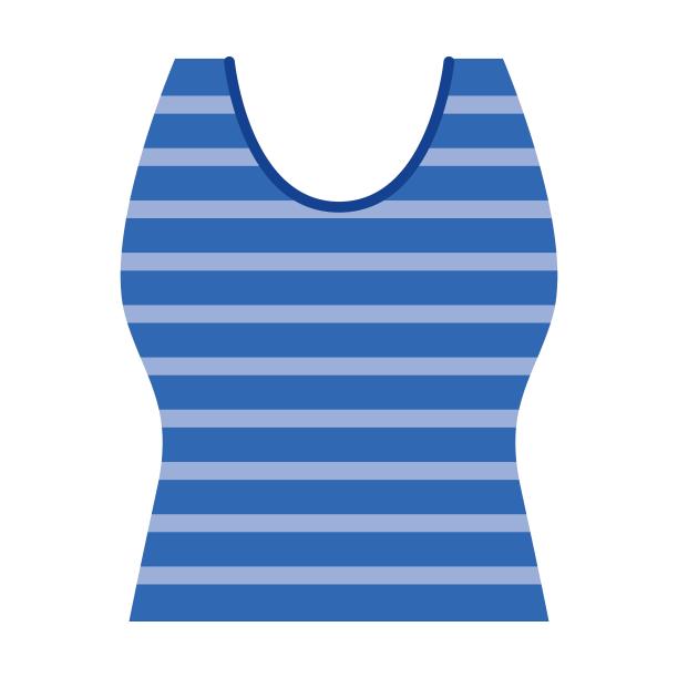 条纹女背心。男女服装、配饰。矢量插图的服装从衣柜隔离在白色图片下载