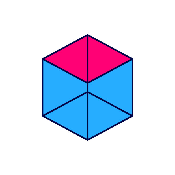 填充轮廓几何图形立方体图标隔离图片下载