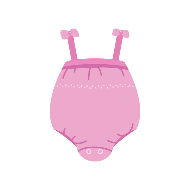 粉红色的内裤与线女婴孤立在白色图片下载