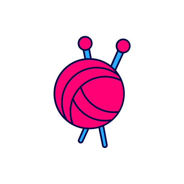 用针织针填充轮廓纱球图片下载