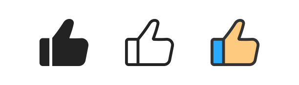 像轮廓图标。手的样子。拇指。社交媒体标志。品质的象征。按钮的ui。简单的平面设计。图片下载