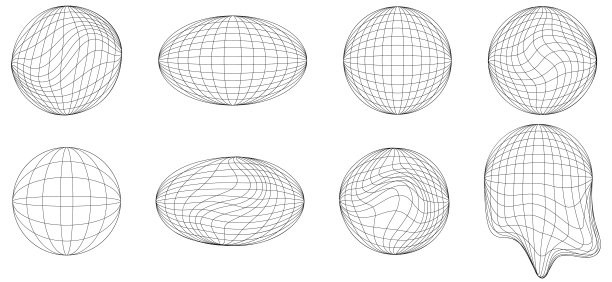复古未来主义的赛博朋克星球形状图片下载