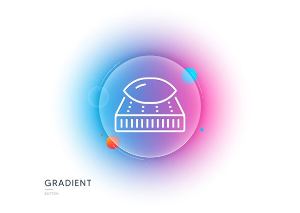 床垫与枕头线图标。矫形垫标志。渐变模糊按钮。向量图片下载